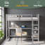 Lit mezzanine simple avec tablettes de rangement et bureau sous le lit-1518073422