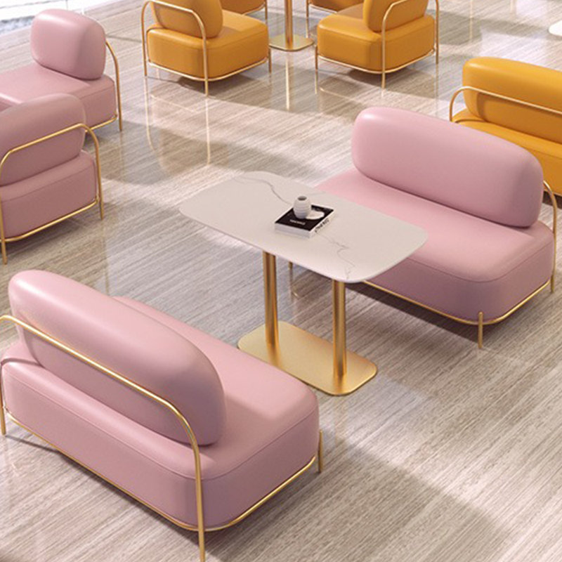 Banc rembourré en similicuir, Rose