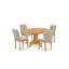 Ensemble de table de salle à manger 5 pièces comprenant une table de cuisine ovale avec rallonge papillon et 4 chaises de salle à manger Parson en tissu brun clair clair, 42 x 60 pouces, chêne-1271931448-1321449422-1321449417