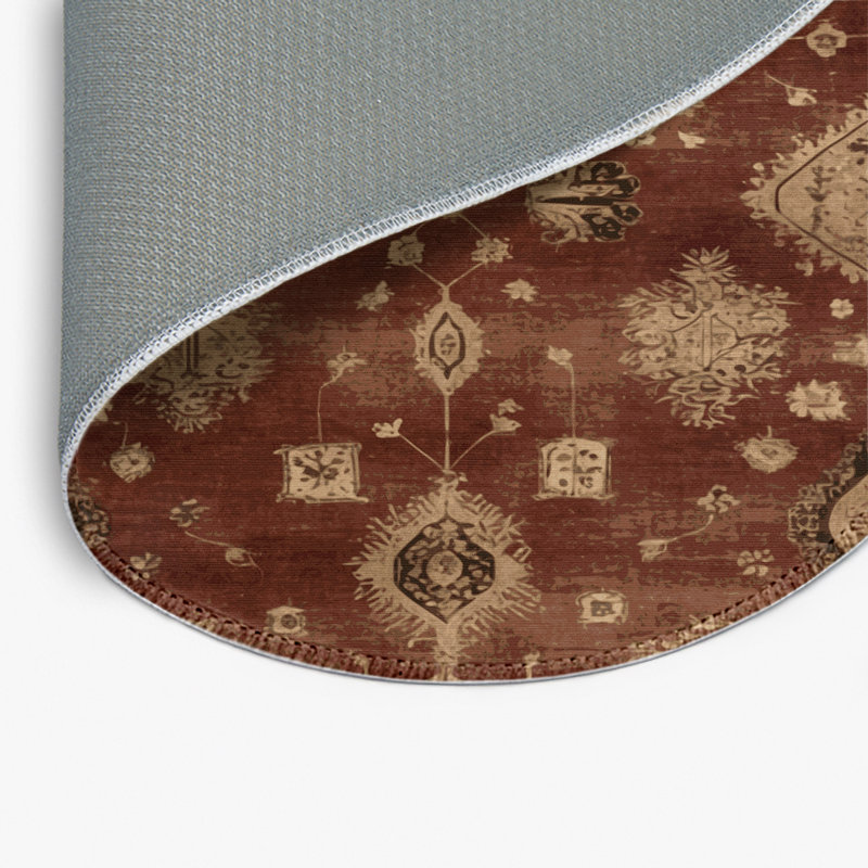 Tapis intérieur et extérieur brun Overdyed, Rond 5 pi