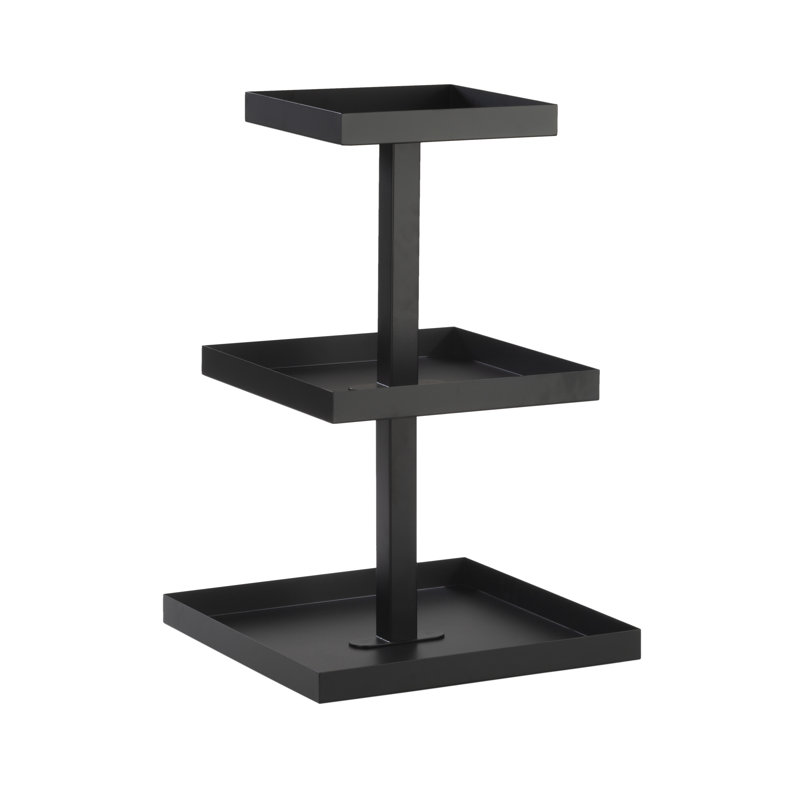 Zaakira Square 3 Tier Tabletop Display, Black