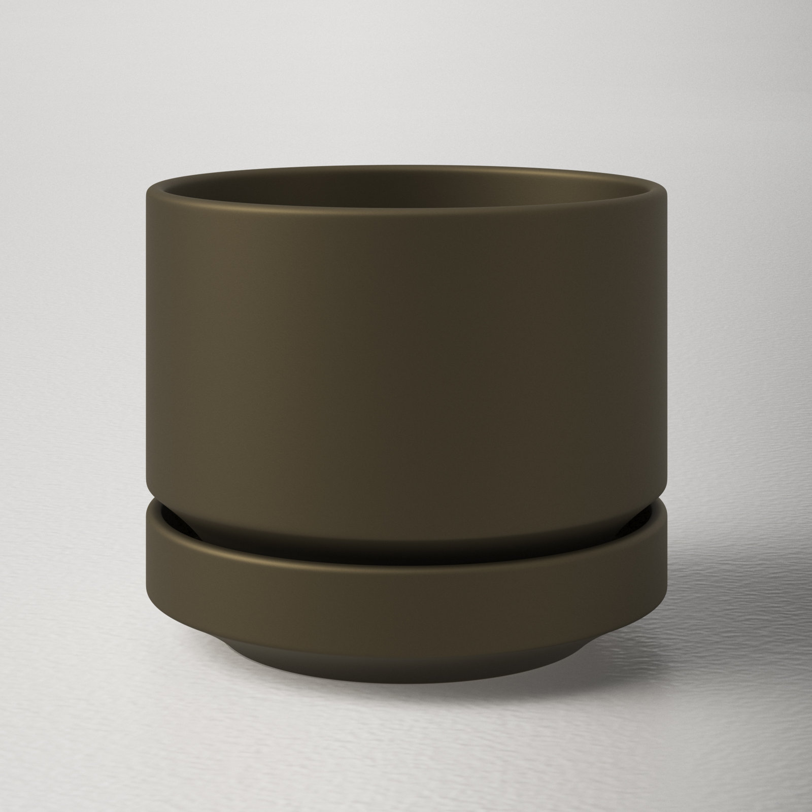 Byer 10" Ceramic Pot Planter, Gray, 6" H x 7" W x 7" D