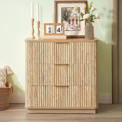 Commode 3 tiroirs 2 pièces, commode moderne de 27,6 po de largeur, table de chevet, rangement de tiroir en bois