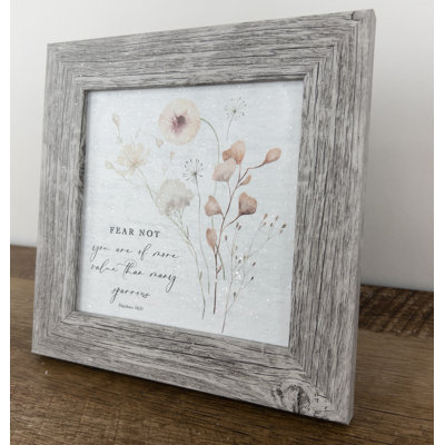 «Spiritual Fear Not You Are Of More Value Sparrows», reproduction encadrée