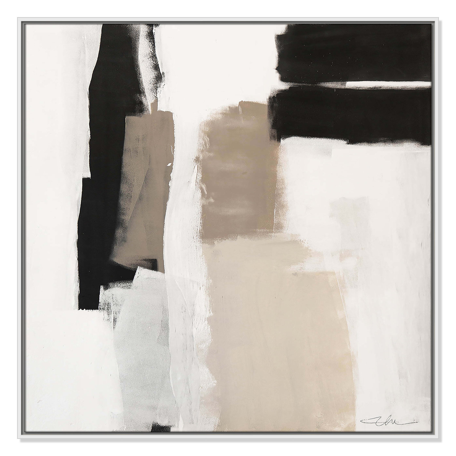 Earth Scapes II-A Print by Casa Fine Arts, 37.5" H x 37.5" W x 2" D, White Floater Framed