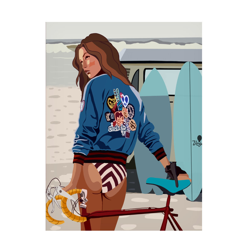 Art sur toile «vélo», H 14 po x l 19 po