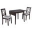Ensemble de salle à manger 3 pièces avec table à abattants et 2 chaises rembourrées, ensemble de salle à manger pour petits espaces, espresso-513402365