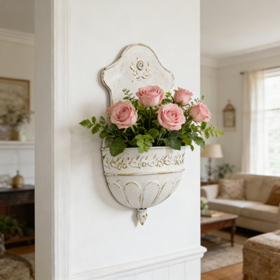 Jardinière murale pour l'extérieur et l'intérieur, jardinière suspendue de style champêtre pour porche, entrée ou jardin.