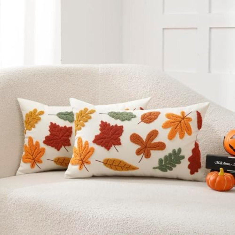 Ensemble de 2 coussins décoratifs lombaires 12 x 20, Rectangle 12" H x 20" W x