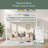Queen Loft Bed with Stairs, Metal Loft Bed with Storage Shelves & Wardrobe, High Space-Saving Bed for Kids & Teens, White-296183407