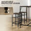 Kerman Industrial Rectangular Dining Table Set with 4 Stools for Dining Room