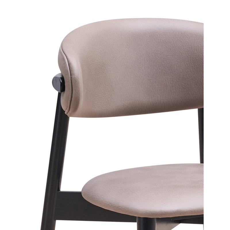 Grey Microfiber Side Chairs  2  - Seat And Back Black Finish Legs For A Modern Look Polished Chair Duet Cushioned Support Sleek Leg Elegant Seating Option Choice