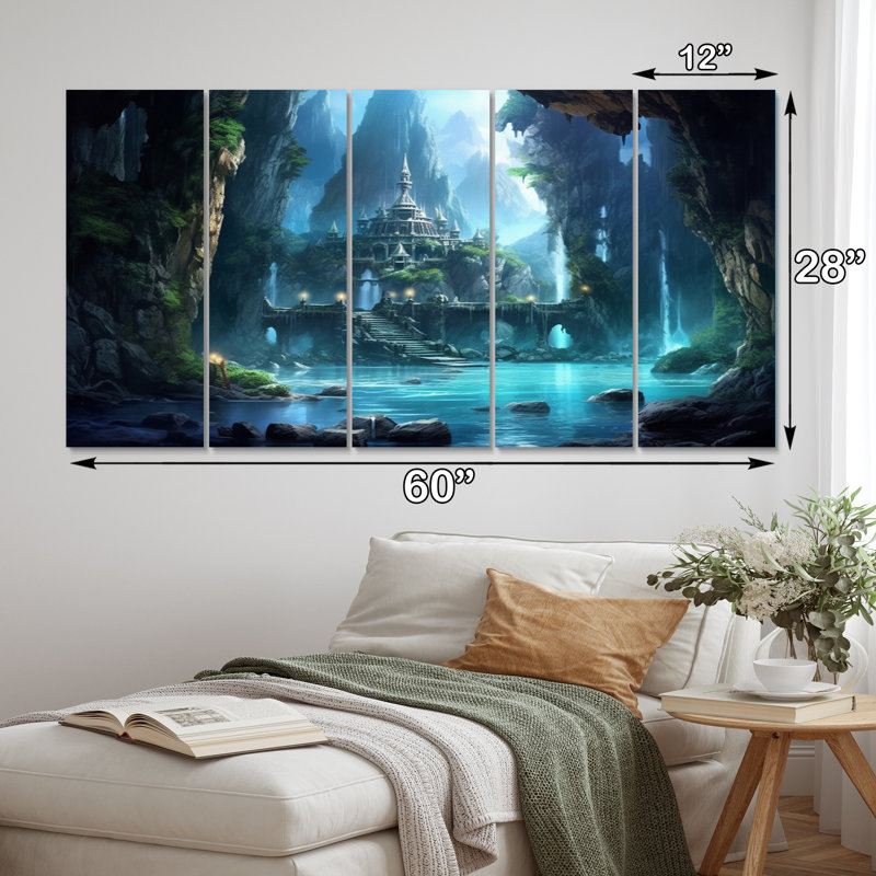 Hidden Castle - Castles Wall Art Print - 5 Equal Panels