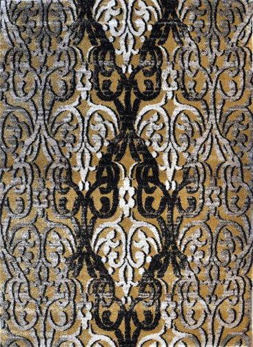 Tapis doré tissé à la machine, 7 pi 11 po x 9 pi 10 po