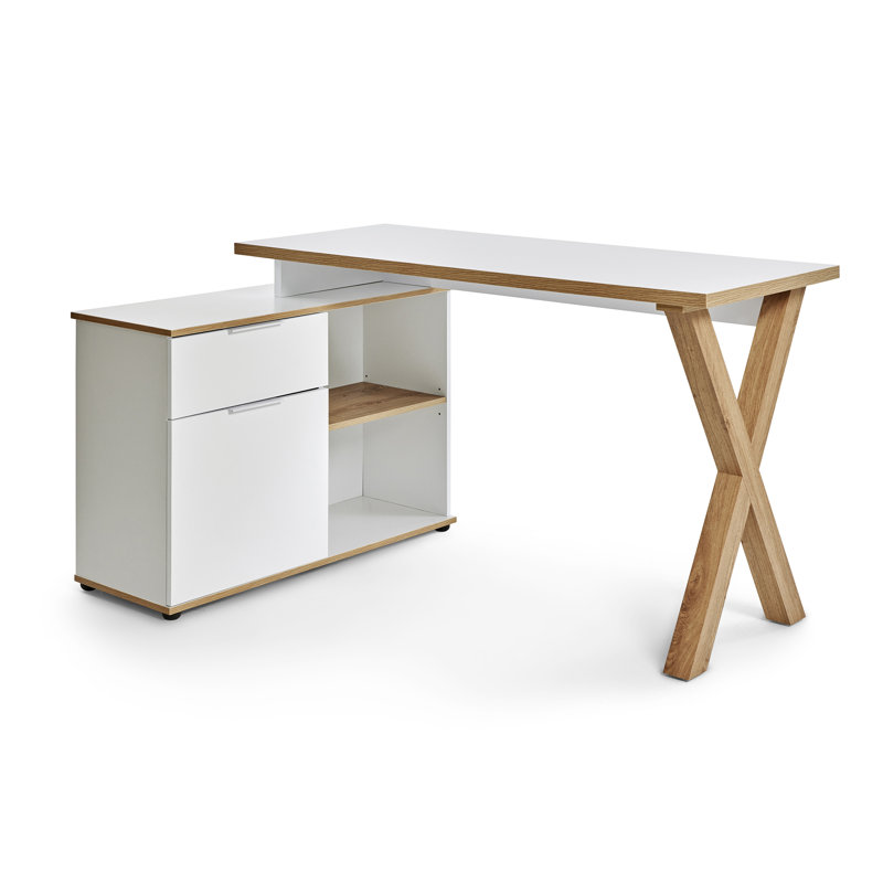 Lika Writing Desk, White/Montana Oak