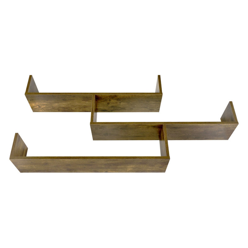 Briery 3 Piece Floating Shelf, Dark wood