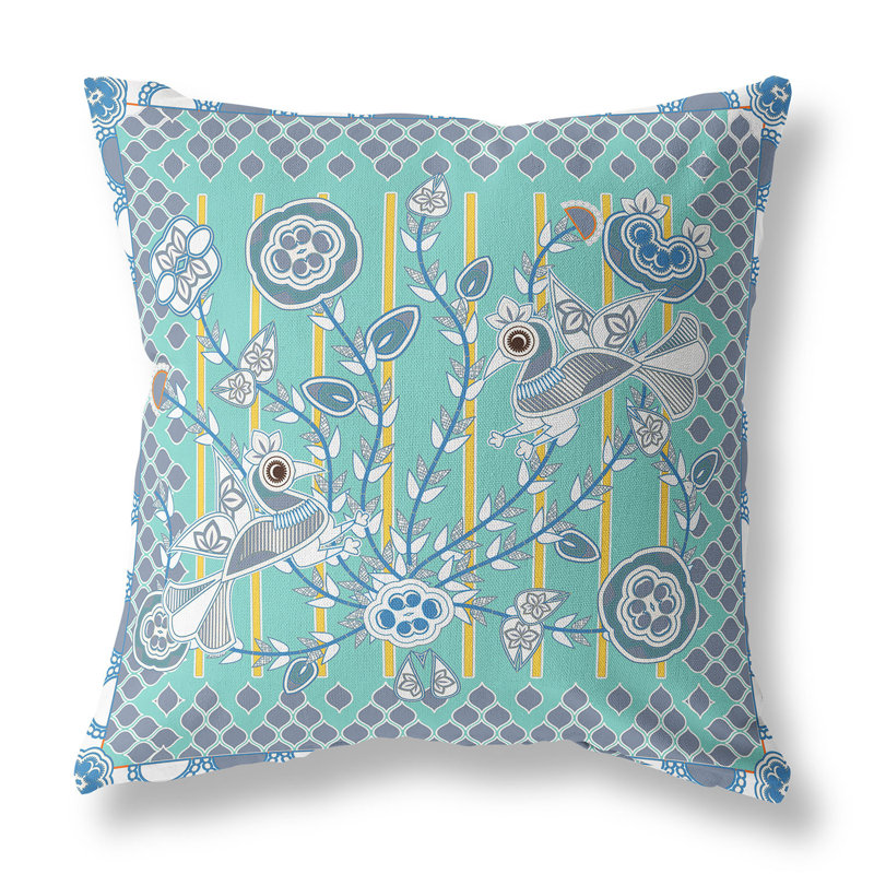 Coussin décoratif d'intérieur pour l'extérieur 26 po x 26 po, Turquoise