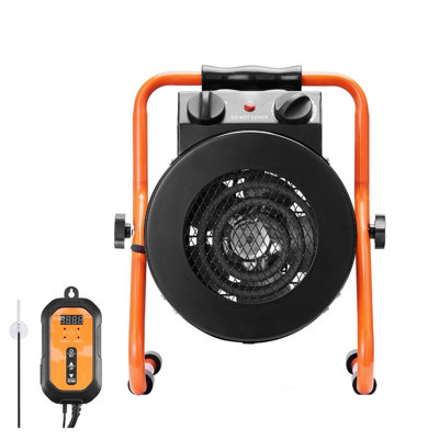 Greenhouse Heater with Thermostat - 1500W Fast Heating Electric Fan Heater, Overheat Protection, 2-Speed Settings, Portable Small Grow Tent Heater for Greenhouse, Flower Room and Workplace