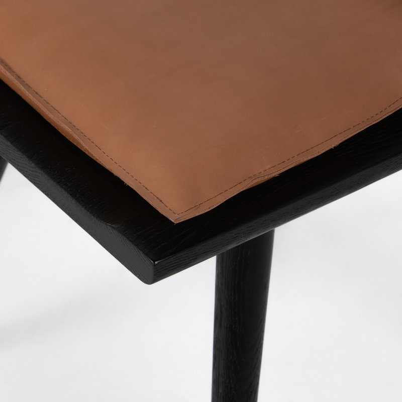 Ripley Dining Chair with Cushion, Black Oak, Whiskey Saddle