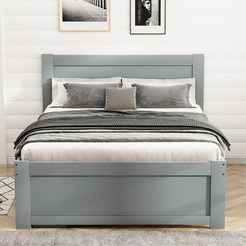 Lit plateforme gris avec rangement et tiroir avec deux tablettes - espace, facile à installer et efficace pour optimiser l'espace de votre chambre à coucher
