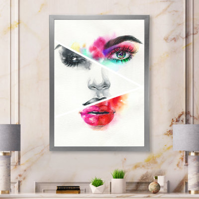 «Colorful Model Woman Portrait III», reproduction d'art sur toile Glam