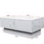 Console coulissante extensible avec compartiment de rangement caché pour espace de vie dans la pièce blanche et intérieur