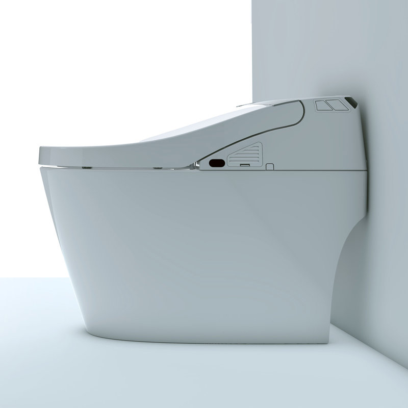 White Ceramic Smart Bidet Toilet with Heated Seat and Auto Flush