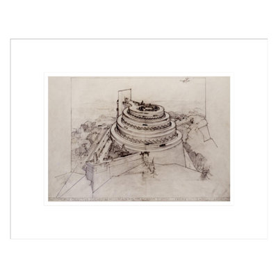 Gordon Strong Automobile Objective (project) (aerial view). Sugarloaf Mountain MD by Frank Lloyd Wright - Framed Giclee Print