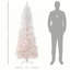 Sapin de Noël artificiel non éclairé 6 pi avec branches réalistes et base en acier, rose et blanc