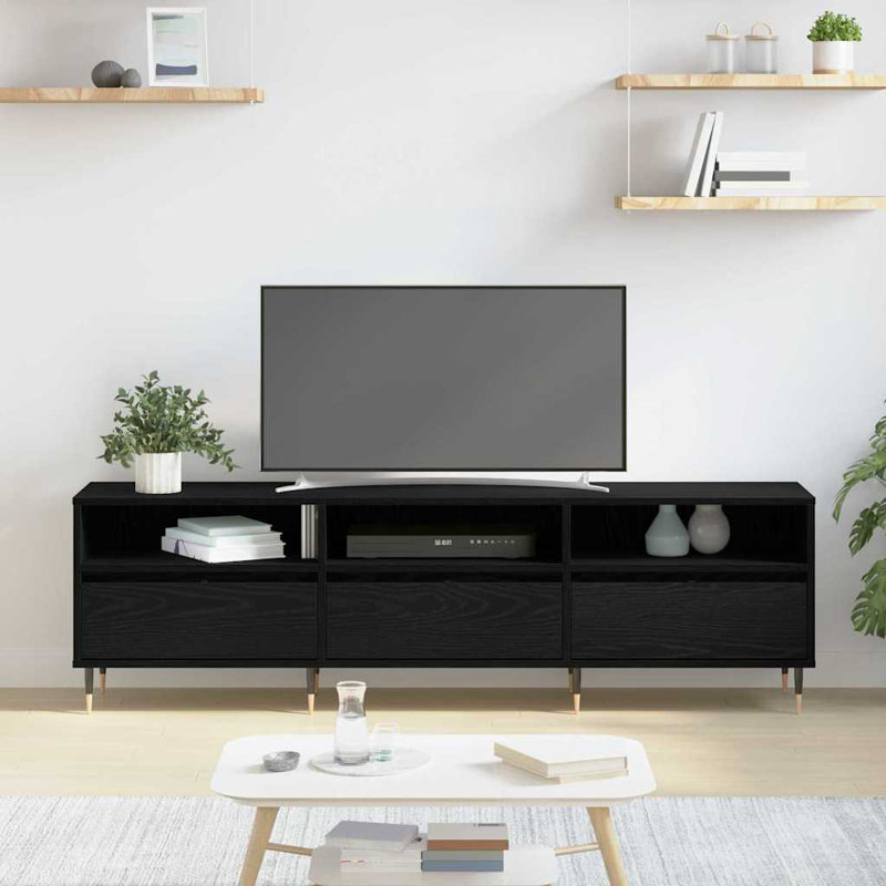  TV Cabinet, Black oak