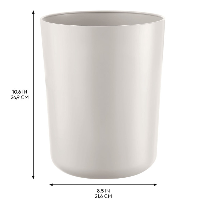 Petite poubelle de salle de bain ronde en acier iDesign - idéale pour la salle de bain principale ou d'invité ou le bureau personnel