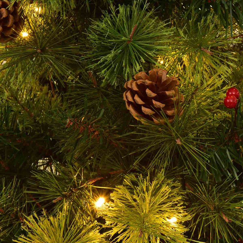 Arbre de Noël vert pin cachemire avec lumières DEL, H 5 pi