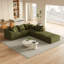 Ensemble de canapé modulaire rembourré moderne sans os, canapé modulaire en forme de L avec 6 coussins pour le salon et la chambre à coucher-118056338