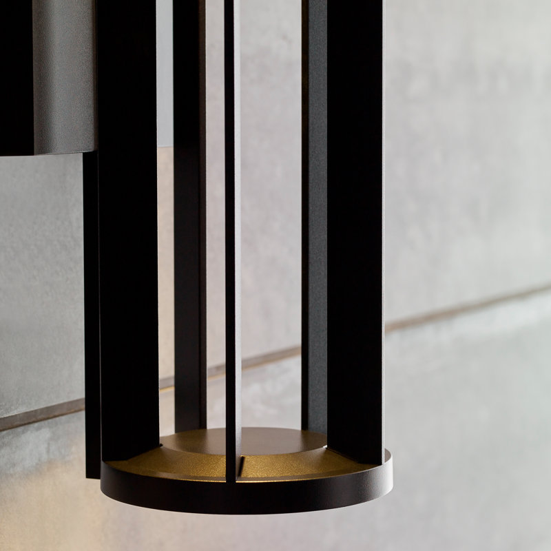 Turbo LED Outdoor Armed Sconce, Black