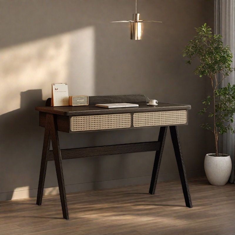 Bureau d'écriture en frêne naturel, H 29,92 po x l 39,37 po x P 23,62 po
