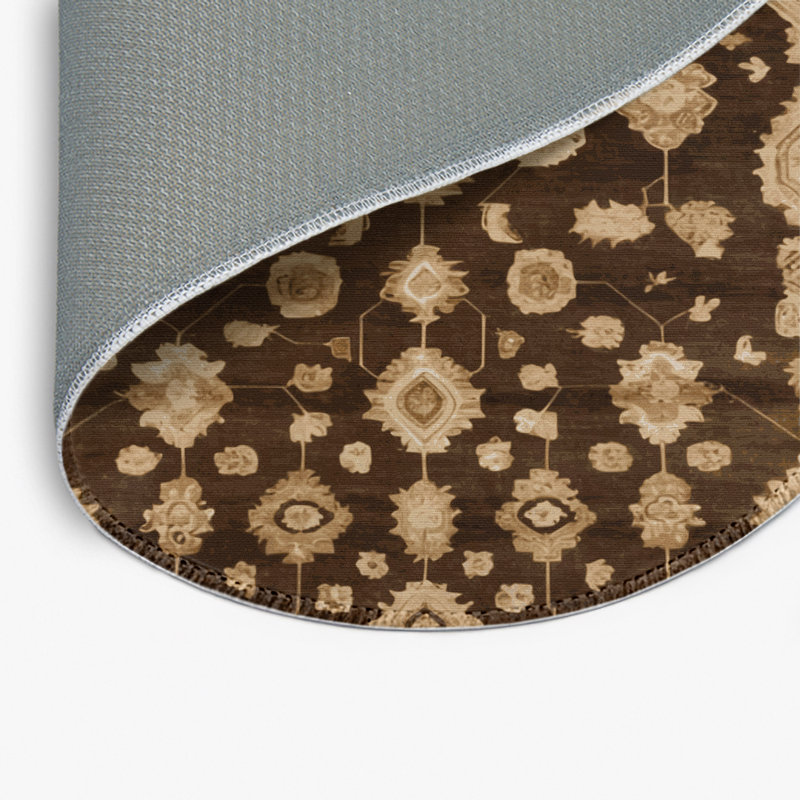 Tapis intérieur et extérieur brun Overdyed, Rond 5 pi