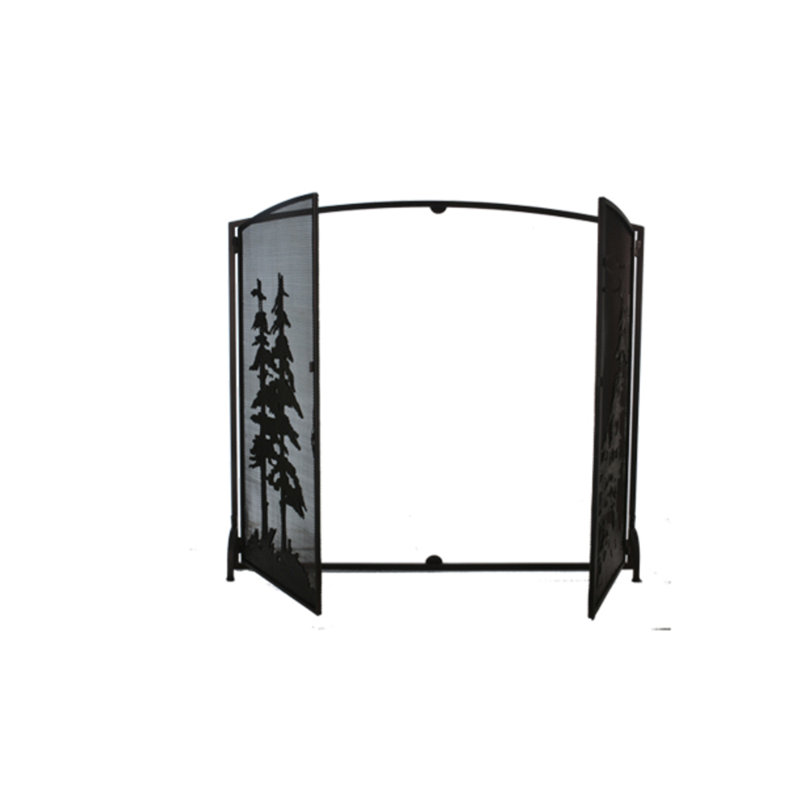 Tall Pines 2 Panel Steel Fireplace Screen