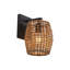 Weavelight 1-Light Wall Sconce in Natural Black with Maple All-Weather Wicker