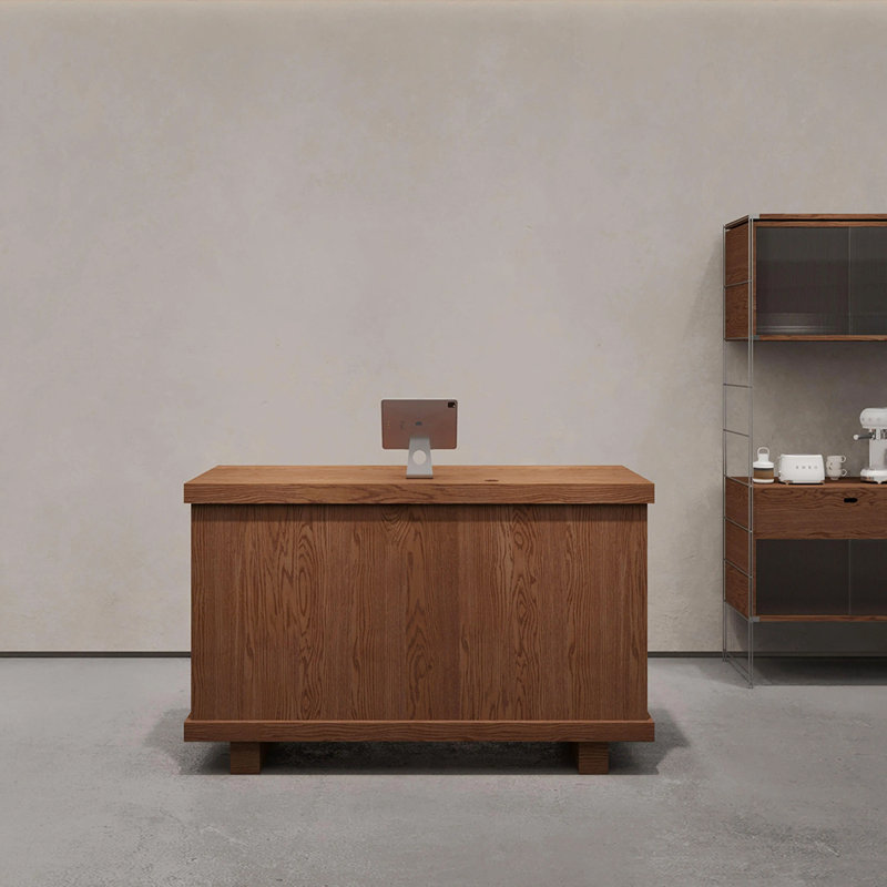 Bureau de réception rectangulaire en bois manufacturé Retro, 47.24