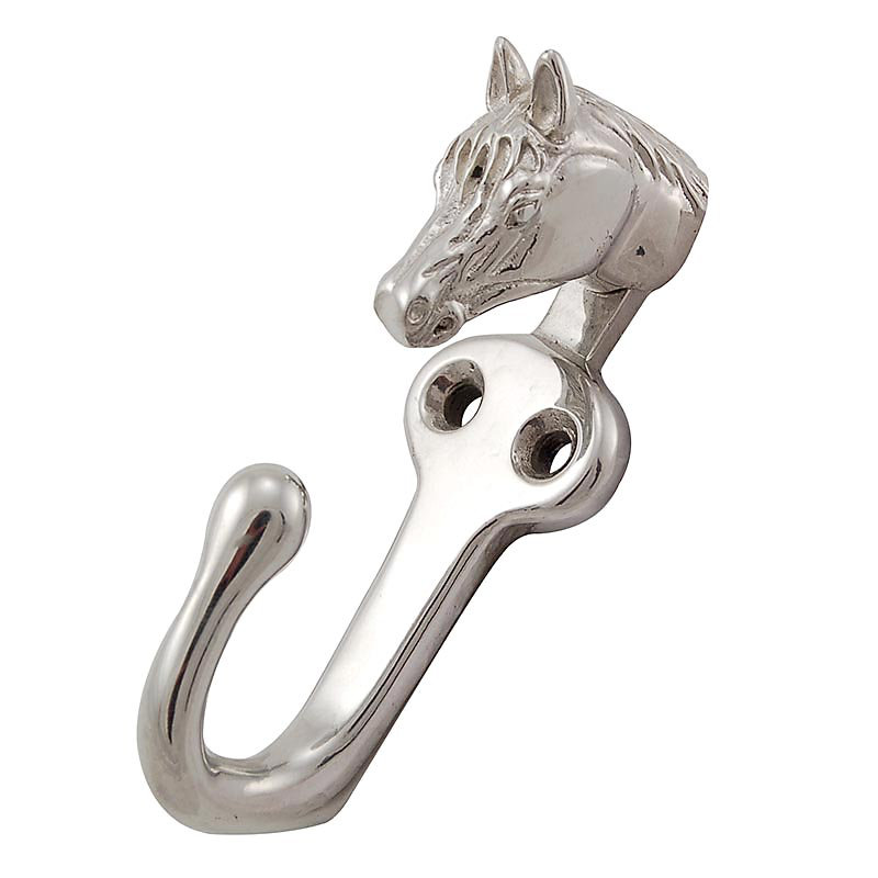 Equestre Wall Hook, Polished Nickel