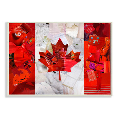 « drapeau canadien avec images graphiques étirées », impression sur toile