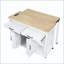 Îlot de cuisine 47 po avec table de salle à manger extensible, rangement et prise de courant-500994787