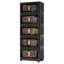 Armoire de rangement pliante latérale de 20 po de large, 5 niveaux, bacs de rangement pliables avec porte magnétique, armoire de rangement en plastique avec roues-1100223777