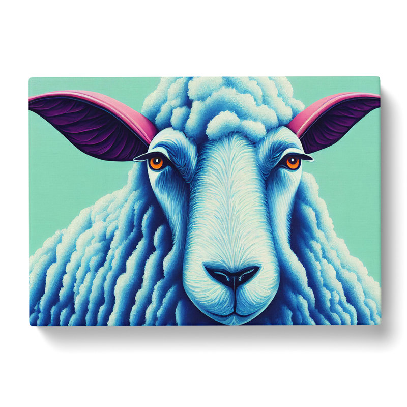 Ice Cool Sheep - Wrapped Canvas, 35cm H x 50cm W x 3cm D