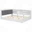 Lit moderne, lit plateforme en bois avec tête de lit, tablettes et 2 tiroirs
