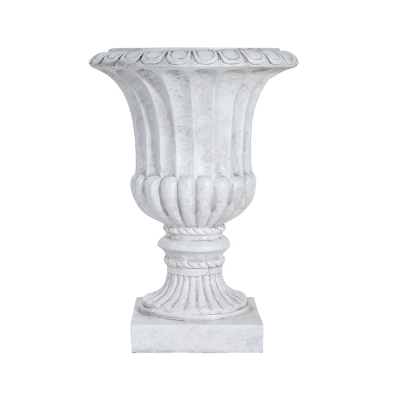 Urne de jardin pour l'extérieur, blanc antique, Blanc antique