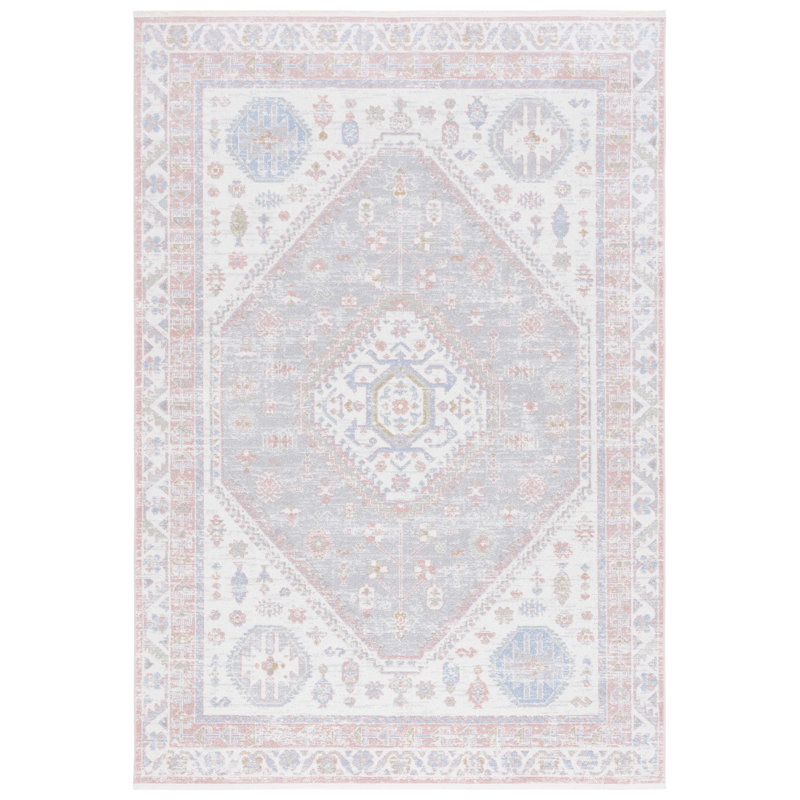 Beecher Bayside 118 Area Rug In Ivory / Blue Pink, Rectangle 5'3" x 7'6"