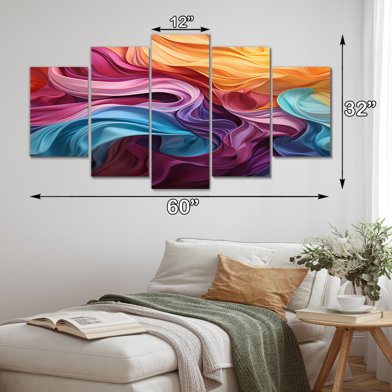 «Opt Art», impression sur toile moderne - 5 panneaux