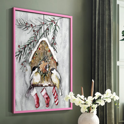 Winter Birds Framed Print - Solid Wood