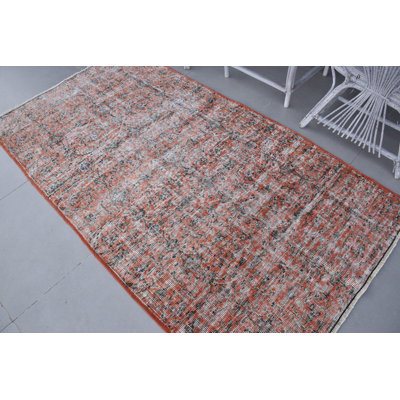Tapis turc rétro en laine de couleur orange vif idéal pour les espaces de vie intérieurs - Planchers biologiques